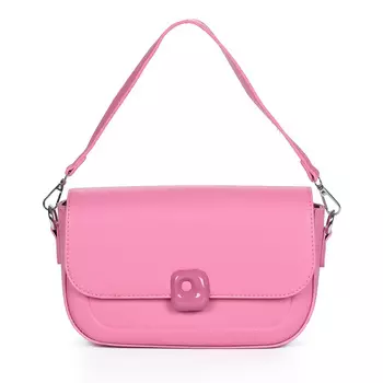 Розовая сумка мессенджер из экокожи