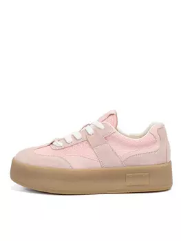 Розовые кеды из кожи и текстиля