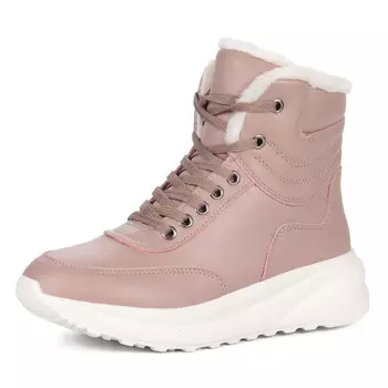 Розовые кеды из кожи на шнуровке