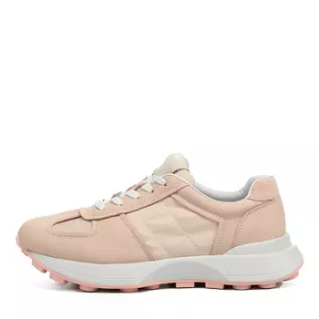 Розовые кроссовки из экожи и текстиля