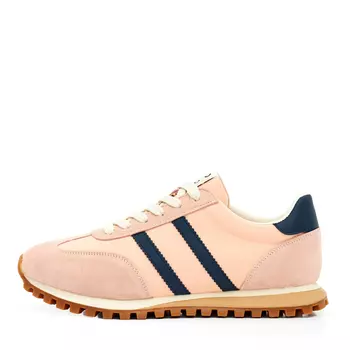 Розовые кроссовки из кожи и текстиля