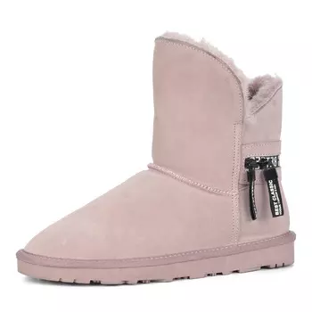 Розовые угги из велюра на шерсти