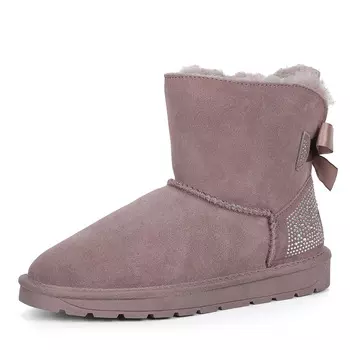 Розовые угги из велюра на шерсти