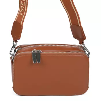 Рыжая сумка мессенджер из гладкой кожи