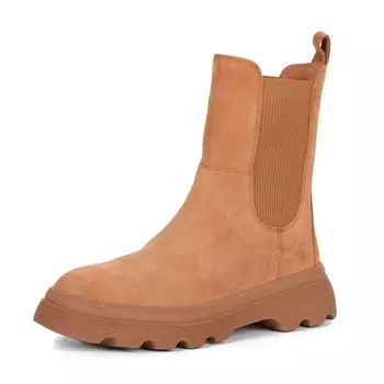 Рыжие ботинки челси из велюра на подкладке из натурального меха