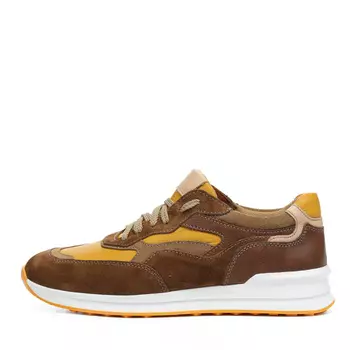 Рыжие кроссовки из кожи