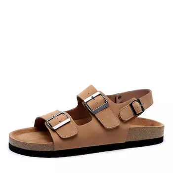 Рыжие сандалии из экокожи