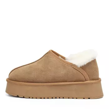 Рыжие угги из бархатистого велюра