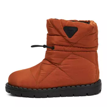 Рыжие утепленные дутики из текстиля