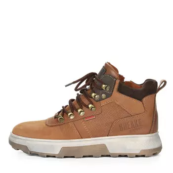 Рыжие утепленные кеды из кожи