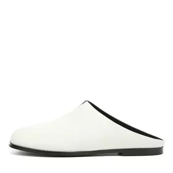 Сабо из гладкой кожи рисового цвета