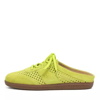 Сабо из бархатистого велюра салатового цвета