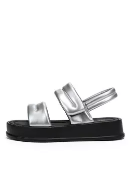 Сандалии из экокожи серебристого цвета