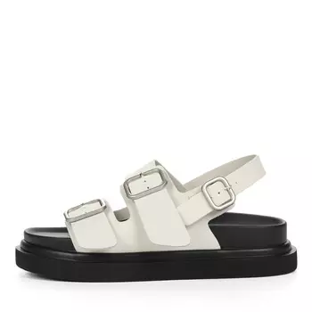 Сандалии из кожи рисового цвета