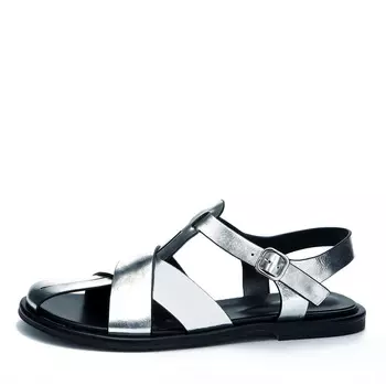 Сандалии из кожи серебристого цвета