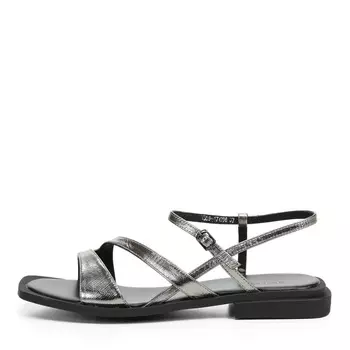 Сандалии из кожи серебряного цвета
