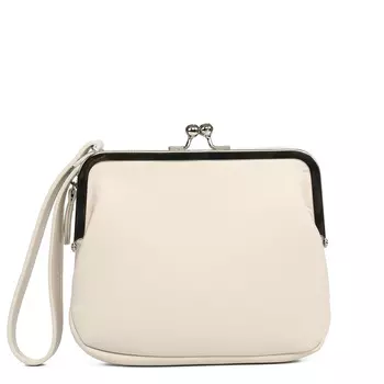 Серая сумка из экокожи с застежкой фермуар