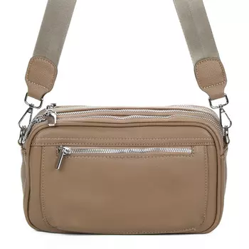 Серая сумка мессенджер из экокожи