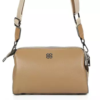 Серая сумка мессенджер из гладкой кожи