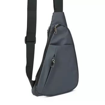 Серая сумка слинг из текстиля
