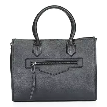 Серая сумка тоут из гладкой кожи