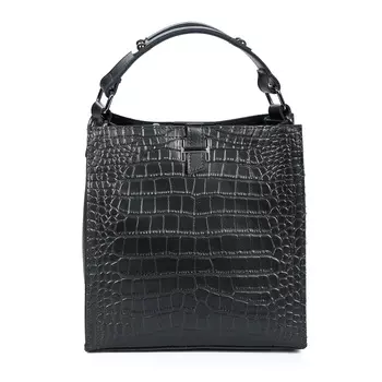 Серая сумка тоут из гладкой кожи