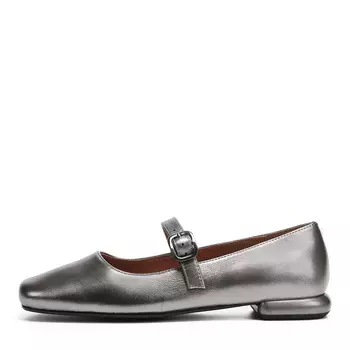 Серебристые балетки из гладкой кожи