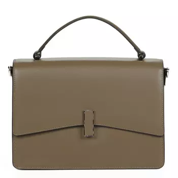 Серо-коричневая сумка мессенджер из гладкой кожи