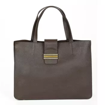 Серо-коричневая сумка тоут из гладкой кожи