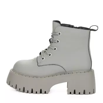 Серые ботинки из кожи