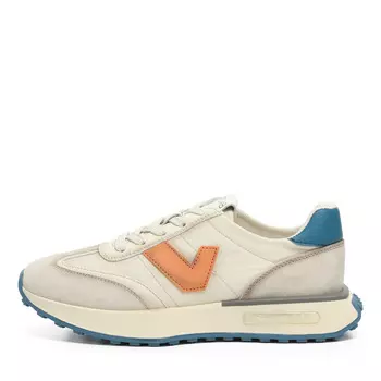 Серые кроссовки из велюра и текстиля