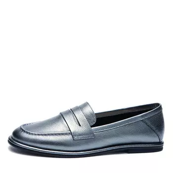 Серые лоферы из гладкой кожи