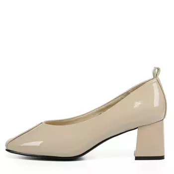 Серые туфли лодочки из лаковой кожи