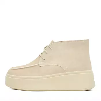 Серые утепленные ботинки из гидрофобного велюра