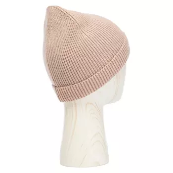 Шапка женская с отворотом кремовая