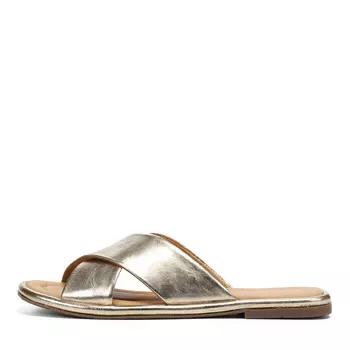 Шлепанцы из кожи золотистого цвета