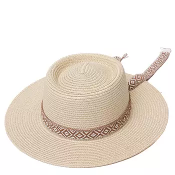 Шляпа пляжная женская из целлюлозы бежевая