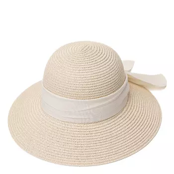 Шляпа пляжная женская из целлюлозы молочная