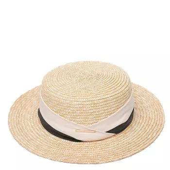 Шляпа пляжная женская из соломы бежевая