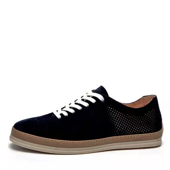 Синие кеды из натурального велюра