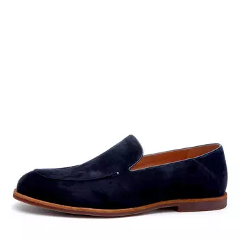 Синие лоферы из натурального велюра