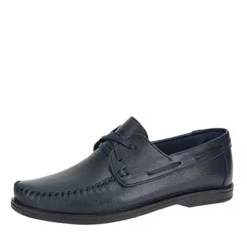 Синие мокасины из гладкой кожи