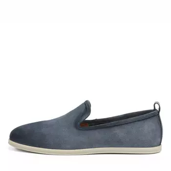 Синие слипоны из бархатистого велюра