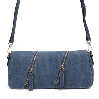 Синяя текстильная сумка-багет