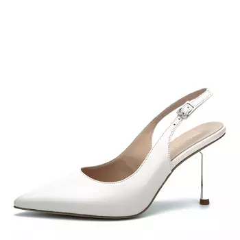 Слингбэки из кожи рисового цвета