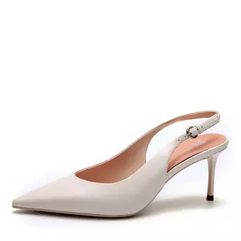 Слингбэки из кожи рисового цвета