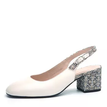 Слингбэки из кожи рисового цвета