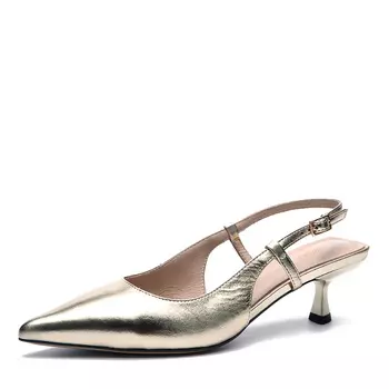 Слингбэки из кожи золотистого цвета