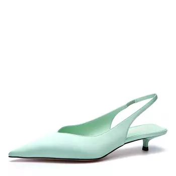 Слингбэки из текстиля салатового цвета