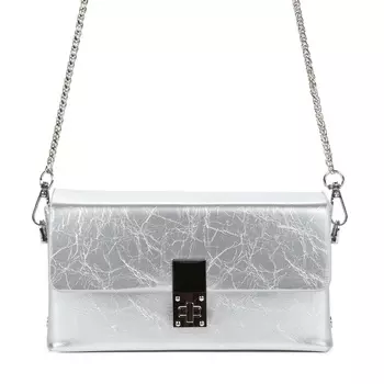 Сумка из экокожи серебристого цвета